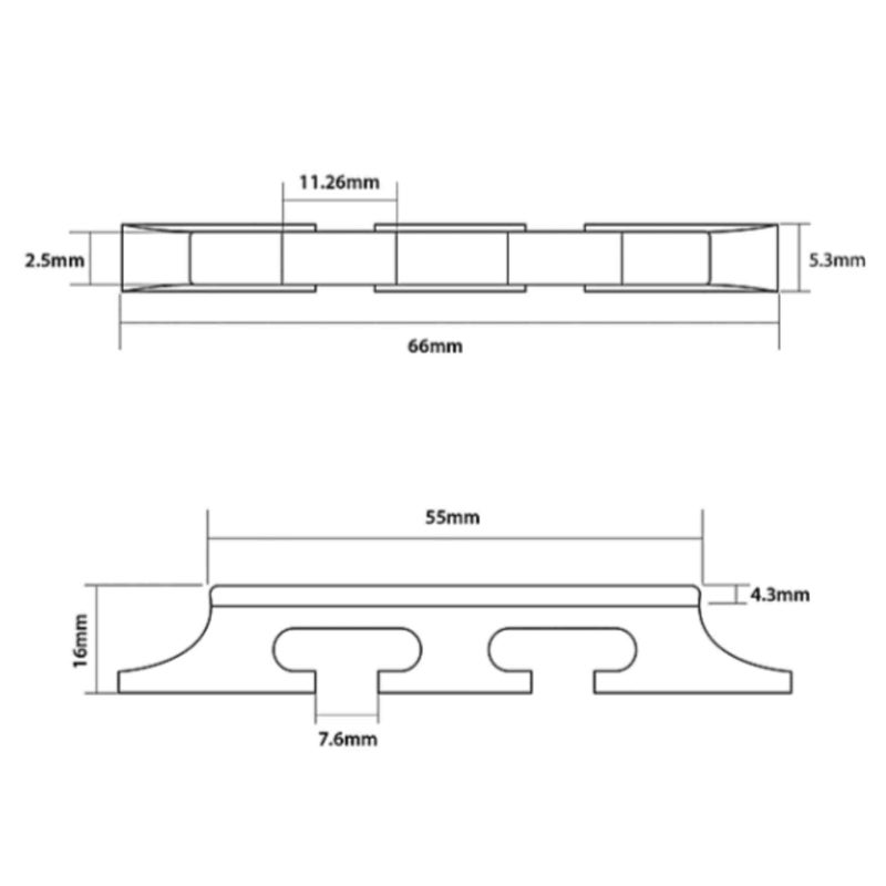Grover Tenor Banjo Bridge (71), 5/8 - Image 3